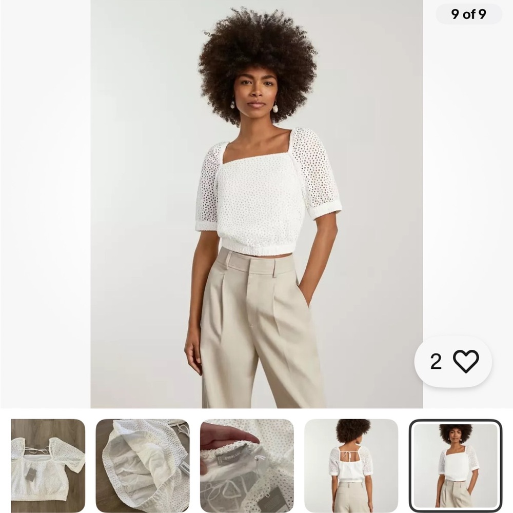 Everlane Eyelet Puff Sleeve